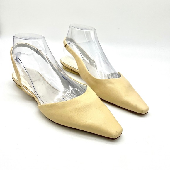 Franco Sarto A-Riva Slingback Flats Pointed Toe Dress Shoes Minimalist Beige 8.5 - Picture 1 of 7